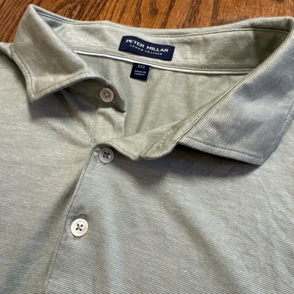 Peter Millar Solid‎ Performance Jersey Polo in a light green color